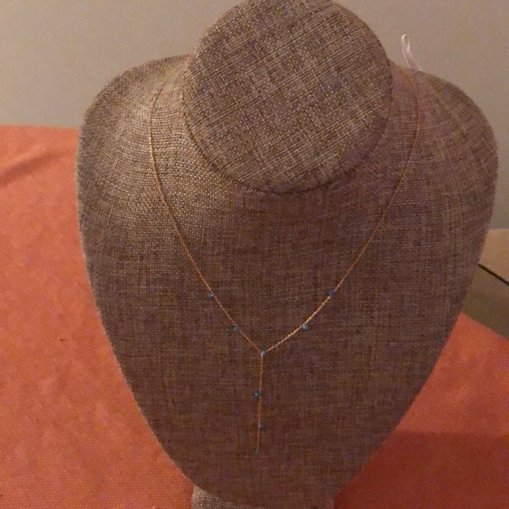 Adorable gold and turquoise necklace!